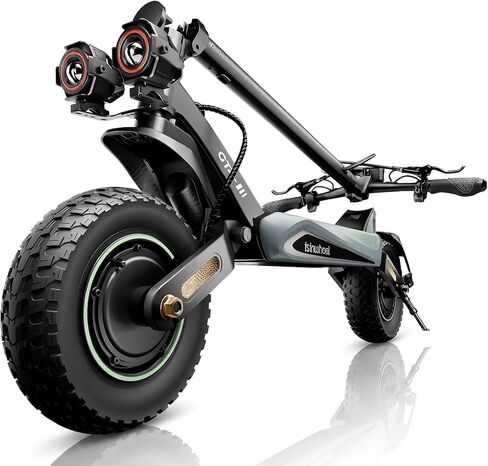 isinwheel gt4 سكوتر كهربائي مزدوج 2400 واط موتور على الطرق الوعرة سكوتر إلكتروني 45 ميلا في الساعة السرعة القصوى 50 ميلا طويلة المدى 12 "إطارات جميع التضاريس تعليق مزدوج فرامل قرصية مزدوجة 330 رطل قدرة طوي سكوتر الكبار in Kuwait