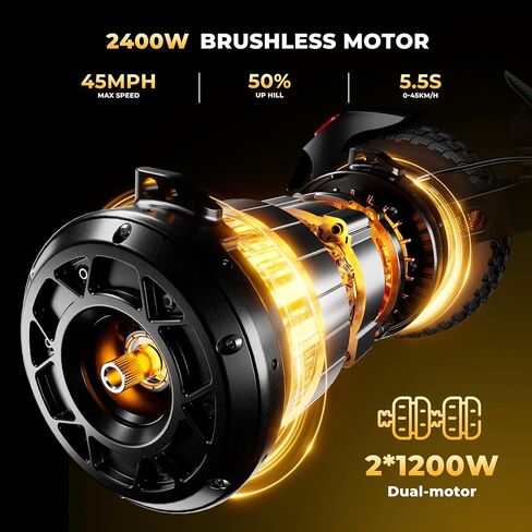 isinwheel gt4 سكوتر كهربائي مزدوج 2400 واط موتور على الطرق الوعرة سكوتر إلكتروني 45 ميلا في الساعة السرعة القصوى 50 ميلا طويلة المدى 12 "إطارات جميع التضاريس تعليق مزدوج فرامل قرصية مزدوجة 330 رطل قدرة طوي سكوتر الكبار in Kuwait