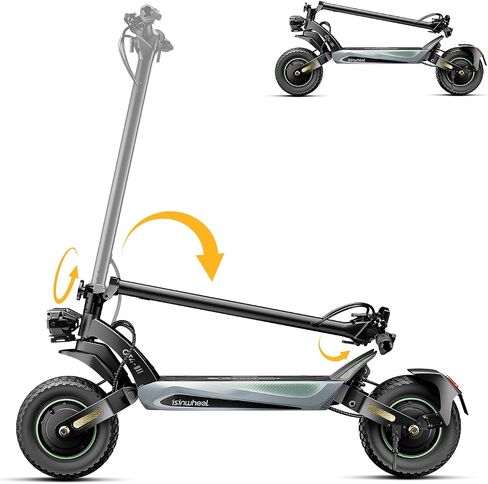 isinwheel gt4 سكوتر كهربائي مزدوج 2400 واط موتور على الطرق الوعرة سكوتر إلكتروني 45 ميلا في الساعة السرعة القصوى 50 ميلا طويلة المدى 12 "إطارات جميع التضاريس تعليق مزدوج فرامل قرصية مزدوجة 330 رطل قدرة طوي سكوتر الكبار in Kuwait