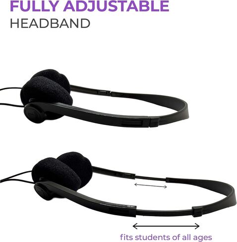 Soundnetic SN06 Bulk Headphones 100 Pack – Disposable Stereo Limited Use Headphones, Black – Affordable for Schools, Testing, Libraries in Saudi Arabia