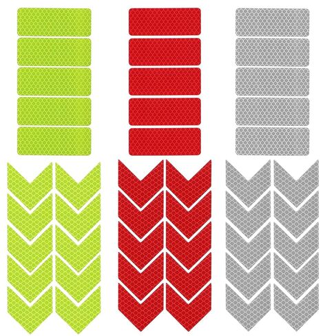 Reflective Tape, 90Pcs Safety Warning Reflective Stickers Waterproof Self-Adhesive Safety Stickers Stick-on Car Reflector Tape for Vehicle Car Helmet Motorcycles (Rectangle and Arrow) in Kuwait