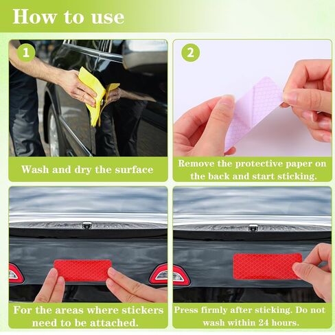 Reflective Tape, 90Pcs Safety Warning Reflective Stickers Waterproof Self-Adhesive Safety Stickers Stick-on Car Reflector Tape for Vehicle Car Helmet Motorcycles (Rectangle and Arrow) in Kuwait