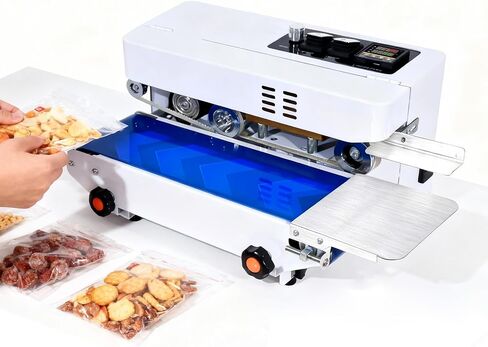 Commercial Heat Sealer Machine, Automatic Continuous Bag Band Sealing Machine with Digital Temperature Control, Adjustable Speed, Desktop Bag Sealer for Plastic Bags Films (110V/60HZ) in Kuwait