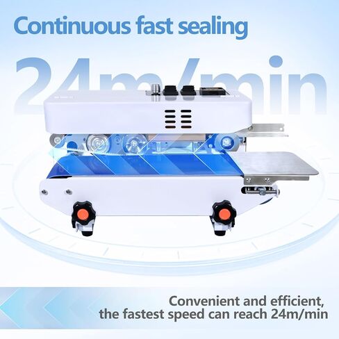 Commercial Heat Sealer Machine, Automatic Continuous Bag Band Sealing Machine with Digital Temperature Control, Adjustable Speed, Desktop Bag Sealer for Plastic Bags Films (110V/60HZ) in Kuwait