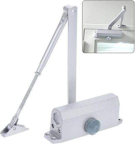 Door Closers Security System Adjustable Closing/Latching Speed Aluminium for Left and Right Hand Doors 25-45Kg 900mm in Kuwait