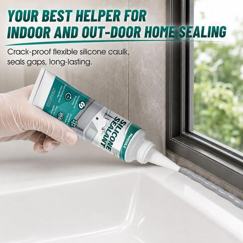 5.07 Oz Gray Silicone Caulk, Grey Caulking Waterproof, Fast-Curing | Gray Caulk Fast-Curing, Non-Sticky, Adheres Firmly to Surfaces Such as Glass, Metal, Ceramics and Plastics in Kuwait