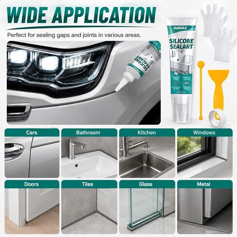 5.07 Oz Gray Silicone Caulk, Grey Caulking Waterproof, Fast-Curing | Gray Caulk Fast-Curing, Non-Sticky, Adheres Firmly to Surfaces Such as Glass, Metal, Ceramics and Plastics in Kuwait