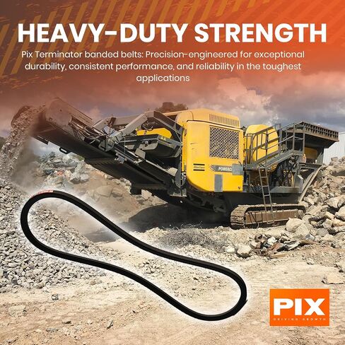 PIX TERMINATOR XS Single V-Belt, SPC 22 x 5000mm LP - Aramid-Corded Heavy-Duty Wrapped Rubber Drive Belt for Industrial Machinery Like Crushers, Mixers, Screens, Chippers, Stackers & Ball Mills in Kuwait