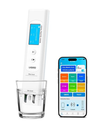 9-in-1 Smart Water Tester with APP Monitoring, Digital Water Test Kit for Turbidity, TDS, EC, Temp, Salt, GH, TOC, COD & UV275, Professional Water Tester for Drinking Water, Well, Tap & Outdoor. in Kuwait