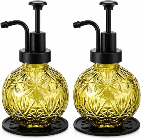 Tioncy 2 PCS موزع صابون عتيقة للحمام 8 أوقية زجاجية المطبخ موزع مع مضخة مزرعة مزرعة الثلج العتيقة سائل السائل إكسسوارات صابون ريفي العتيقة (الأرجواني) in Kuwait