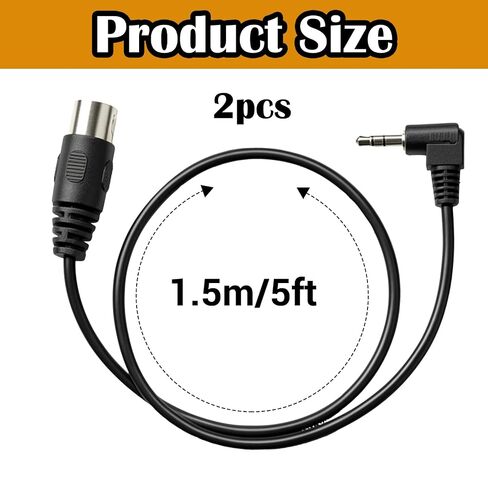 2 قطعة نوع A 3.5 مم/0.14 بوصة TRS إلى ذكر 5 دبوس DIN MIDI كابل 20 بوصة نوع A MIDI إلى 3.5 مم محول MIDI-Cable متعدد الاتجاهات MIDI-Adapter لمعدات تركيب لوحات المفاتيح in Kuwait