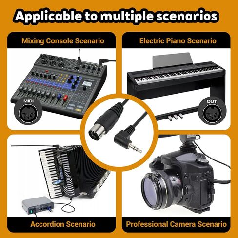 2 قطعة نوع A 3.5 مم/0.14 بوصة TRS إلى ذكر 5 دبوس DIN MIDI كابل 20 بوصة نوع A MIDI إلى 3.5 مم محول MIDI-Cable متعدد الاتجاهات MIDI-Adapter لمعدات تركيب لوحات المفاتيح in Kuwait