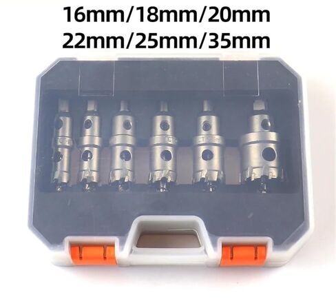 8PCS 16-35mm Hole Saw Cutter Alloy Hole Saw Set Carbide Tip for Stainless Steel Iron Plate Metalworking Drilling Crown in Kuwait