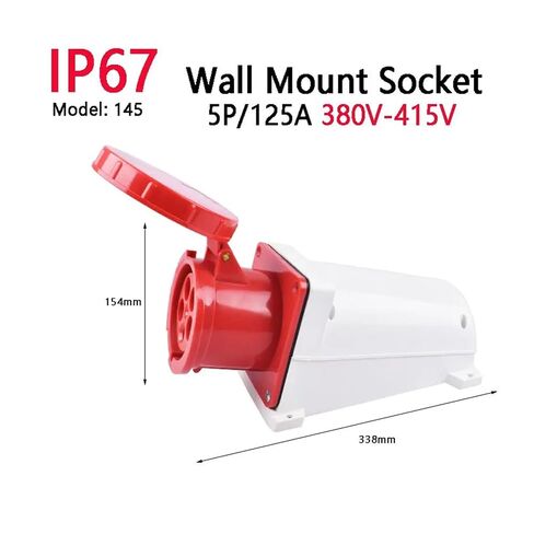 1pc IP67 63A/125A Industrial Plug Socket 3P/4P/5P Waterproof Electrical Connector 220V 380V 415V in Kuwait