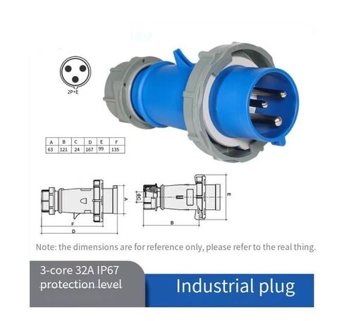 1 قطعة 32A 3-Pin + PE IP67 قابس صناعي مقاوم للماء MN3302 - موصل كهربائي للاستخدام الخارجي in Kuwait