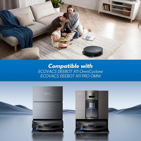 مجموعة أجزاء استبدال Yivy لـ Ecovacs DeeBot T50 Omni/T50 Pro Omni- مجموعة ملحقات 27 قطعة مع فرشاة على شكل حرف V ، 6 فرش جانبية ، 8 منصات Mop ، 4 مرشحات Hepa ، 6 أكياس غبار وفرشاة دلو in Kuwait