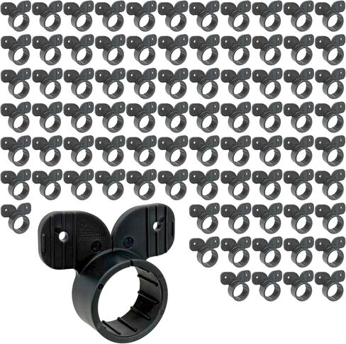 [100-Pack] PROCURU 3/4-Inch Plastic Suspension Hy-Ear Pipe Clamp, Mickey Mouse Style Strap Hanger for 7/8" OD Pipe, Black (85116-100P) in Kuwait