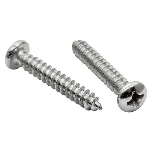 M4 x 25mm Phillips Pan Head Self Tapping Screws,304 Stainless Steel Phillips Drive Self Tapping Wood Screws,Silver(50pcs) in Kuwait