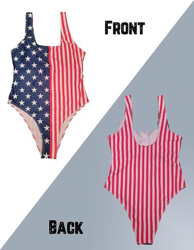 Women American Flag One Piece Swimsuit Sexy USA Fourth of July Bathing Suit in Kuwait