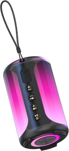 Portable Bluetooth Speaker, Bluetooth Speaker 5.4, Stocking Stuffers, Powerful Crystal Clear Sound, IPX7 Waterproof, 8 Lighting Effects, TWS Paring, Small Wireless Speaker for Outdoor in Saudi Arabia