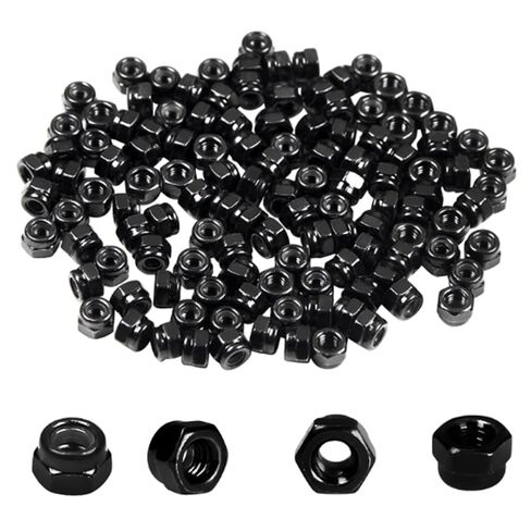 150 PCS M3 Locknuts Nylon Insert Hex Lock Nuts M3x0.5mm Metric Thread Carbon Steel Self-Locking 5.5mm Hex Nuts Fit for RC, Bikes, 3D Printers, Cars, Industrial Construction & Mechanical Equipment in Kuwait