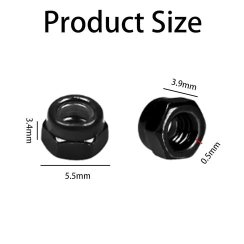 150 PCS M3 Locknuts Nylon Insert Hex Lock Nuts M3x0.5mm Metric Thread Carbon Steel Self-Locking 5.5mm Hex Nuts Fit for RC, Bikes, 3D Printers, Cars, Industrial Construction & Mechanical Equipment in Kuwait