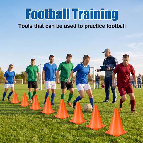 40 Pack 7 Inch Plastic Training Cones, Small Cones for Sports Football, Sports Agility Markers with Mesh Bag for Soccer, Basketball, Skating, Obstacle Course, Party, Indoor Outdoor in Kuwait