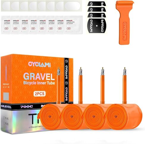 1/4-Pack TPU Inner Tubes 700Cx32-47C/ MTB29 inchx1.5/1.7 Ultra-Light 46g Bicycle Inner Tube with 45mm Length of Presta Valve for All Road Bike MTB Gravel Bicycle Tire in Kuwait