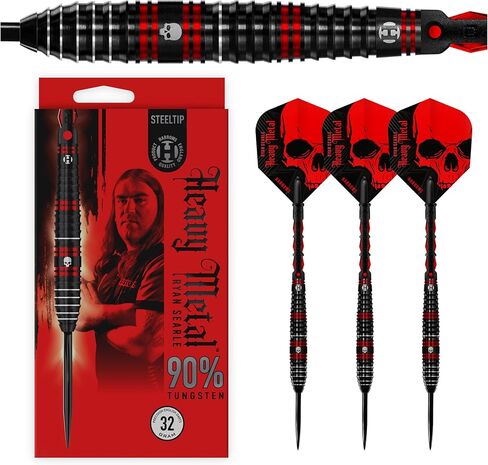 Harrows Ryan Searle 90% Tungsten Steel Tip Darts Set | 21g, 22g, 23g, 24g, 26g, 30g & 32g | Includes Carbon ST Shafts & 100 Micron Heavy Metal Flights in Kuwait
