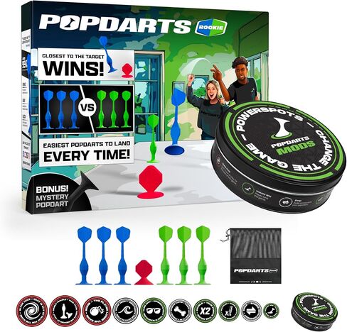 مجموعة Popdarts Rookie + مجموعة PowerSpots - حزمة المبتدئين باللونين الأزرق والأخضر مع 10 أهداف متغيرة للعبة - المجموعة النهائية للاعبين الجدد المستعدين للارتقاء إلى المستوى الأعلى in Kuwait