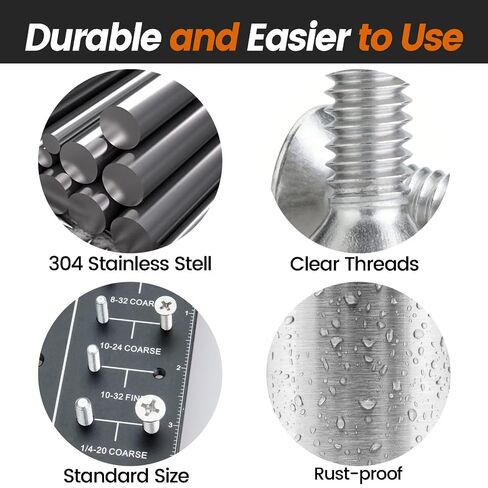 #6-32 x 1/4" (50 PCS) Countersunk Flat Head Machine Screws, 304 Stainless Steel with Free Bit, UNC Coarse Thread for Electrical Outlets, Switch Plates, Electronics, Machinery & DIY in Kuwait