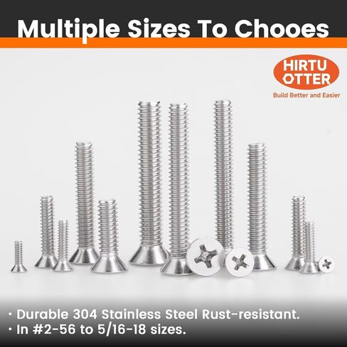 #6-32 x 1/4" (50 PCS) Countersunk Flat Head Machine Screws, 304 Stainless Steel with Free Bit, UNC Coarse Thread for Electrical Outlets, Switch Plates, Electronics, Machinery & DIY in Kuwait