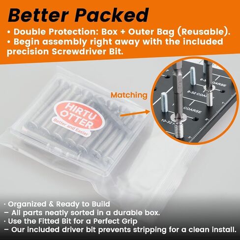 #6-32 x 1/4" (50 PCS) Countersunk Flat Head Machine Screws, 304 Stainless Steel with Free Bit, UNC Coarse Thread for Electrical Outlets, Switch Plates, Electronics, Machinery & DIY in Kuwait