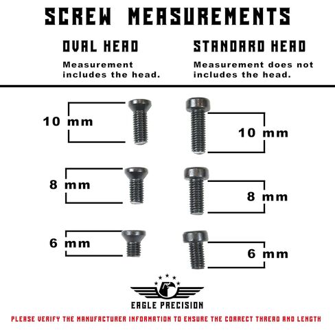 6-48 & 8-40 Combo Optics Mount Screw Kit (Oval + Fillister, 6/8/10mm, 48pc) for Rifles and red dot mounts in Kuwait