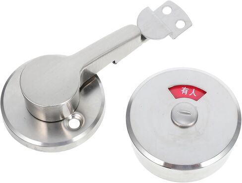 LIFKOME Stainless Steel Toilet Indicator Privacy Lock with Vacant Occupied Sign for Public Bathroom Partition Door, Commercial Bathroom Door Hardware Round Indicator Bolt for Restroom in Kuwait