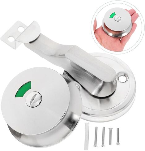 Stainless Steel Bathroom Door Lock with Privacy Indicator, Versatile Use for Office and Bathroom Doors, Commercial Restroom Partition Lock with Vacant Engaged Display, Sturdy in Kuwait