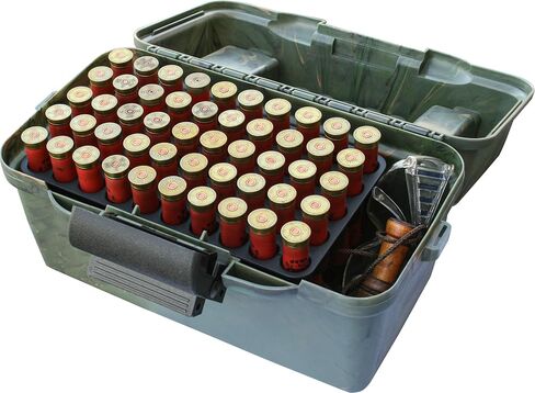 حافظة MTM SF100D-09 الفاخرة Shotshell، 100 دائرية، ملحق للطيور المائية، تصميم صندوق متين، ختم مقاوم للماء، صنع في الولايات المتحدة الأمريكية، مموه in Kuwait