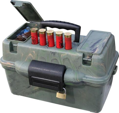 حافظة MTM SF100D-09 الفاخرة Shotshell، 100 دائرية، ملحق للطيور المائية، تصميم صندوق متين، ختم مقاوم للماء، صنع في الولايات المتحدة الأمريكية، مموه in Kuwait