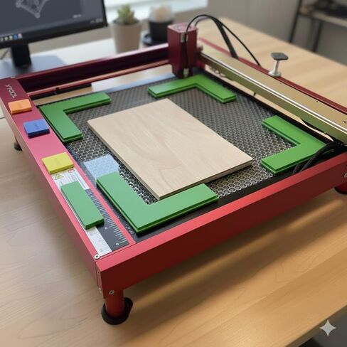 Magnetic Square for Laser Honeycomb Bed, 90-Degree Corner Alignment Tool for Cutting and Engraving, Precision Laser Bed Square for Accurate Material Positioning in Kuwait
