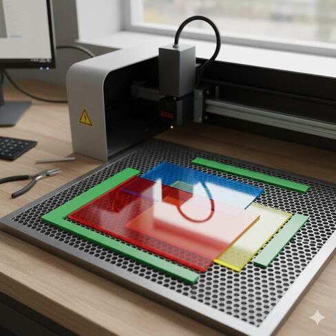 Magnetic Square for Laser Honeycomb Bed, 90-Degree Corner Alignment Tool for Cutting and Engraving, Precision Laser Bed Square for Accurate Material Positioning in Kuwait