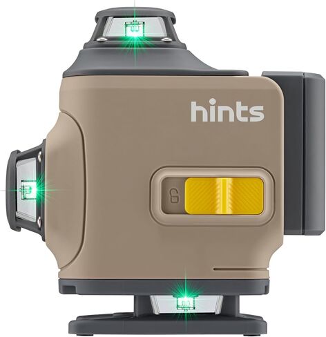 Hints 4D Laser Level Self-Leveling 4x360°, 4 Beams, 100Ft, ±1/12" Accuracy, IP54, Outdoor Pulse Mode, Remote and Gesture Control, Type-C Chargin, Storage Case and Extra Li-ion Battery included in Kuwait