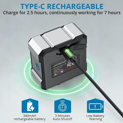 محدد زاوية رقمي من AUTOUTLET مع خطوط ليزر مزدوجة، مقياس زاوية مغناطيسي من النوع C قابل لإعادة الشحن، نطاق 4 × 90 درجة ± 0.1 درجة دقة، شاشة LCD بإضاءة خلفية، قراءة قلابة تلقائية، للأعمال الخشبية والبناء والأعمال اليدوية in Kuwait
