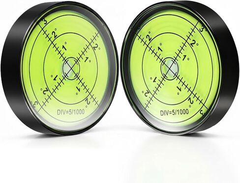 Sabary 2 Pack Aluminium Round Circular Bubble Levels 2.4 Inch 60mm Accuracy 15'/2 High Precision Horizontal Leveler High Precision Bubble Level Tool for Motorhome Camping Construction Trailer in Kuwait