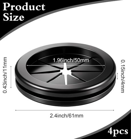 4Pcs 2 Inch Rubber Grommet, 2 Inch Grommet Double Sided Round Hole, Rubber Firewall Hole Plug for Wire Protecting and Wiring Maintenance(Black) in Kuwait