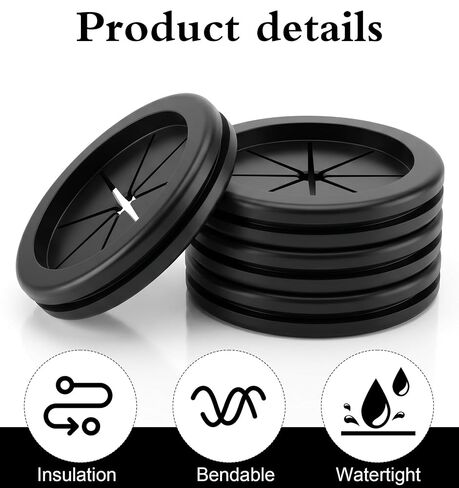 4Pcs 2 Inch Rubber Grommet, 2 Inch Grommet Double Sided Round Hole, Rubber Firewall Hole Plug for Wire Protecting and Wiring Maintenance(Black) in Kuwait
