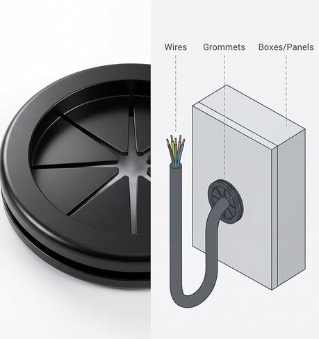4Pcs 2 Inch Rubber Grommet, 2 Inch Grommet Double Sided Round Hole, Rubber Firewall Hole Plug for Wire Protecting and Wiring Maintenance(Black) in Kuwait