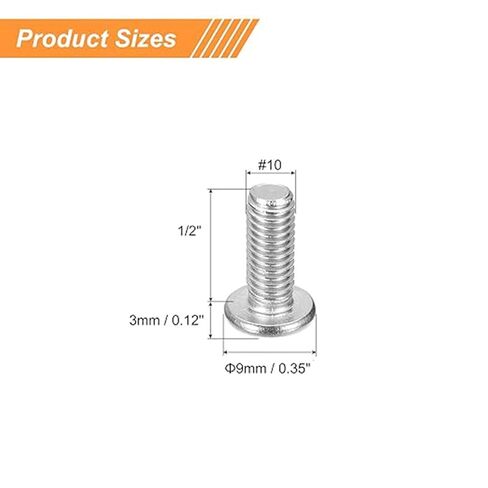 #10-32x1/2 Pan Head Machine Screws,Round Head Cross Screw,304 Stainless Steel 18-8 Screw,Phillips Drive,Fully Threaded,Bright Finish,Pack of 20 in Kuwait