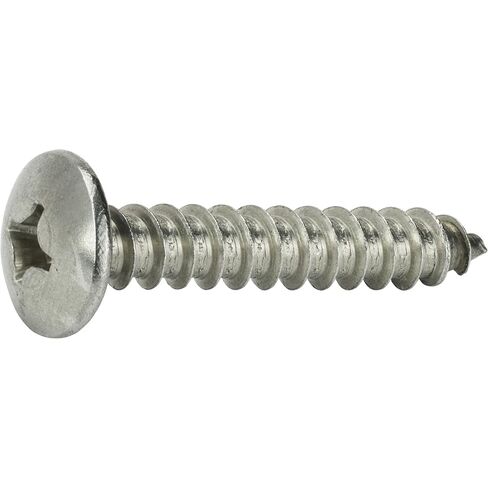 #8 x 1-3/4 Inch Truss Head Wood, Deck & Sheet Metal Screws, Full Thread, Phillips Drive, Stainless Steel 18-8, Bright Finish, Self-Tapping, Quantity 50 Pieces By Fastenere in Kuwait