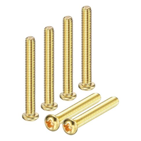 M METERXITY 12-Pack M4x35mm Pan Head Machine Screws Brass Phillips Drive Pan Head Screw Cross Head Fully Threaded Bolts for Electronics/Furniture Brass in Kuwait