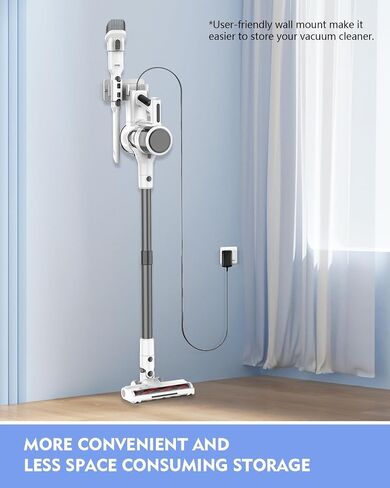 Comvtu Cordless Vacuums, 80,000PRM Powerful Motor Vacuum Cleaner and 2200mAH Rechargeable Battery up to 35 Mins Worktime, 2 Adjustable Modes, Detachable Parts, Wireless Stick Vacuum (Cloud White) in Saudi Arabia